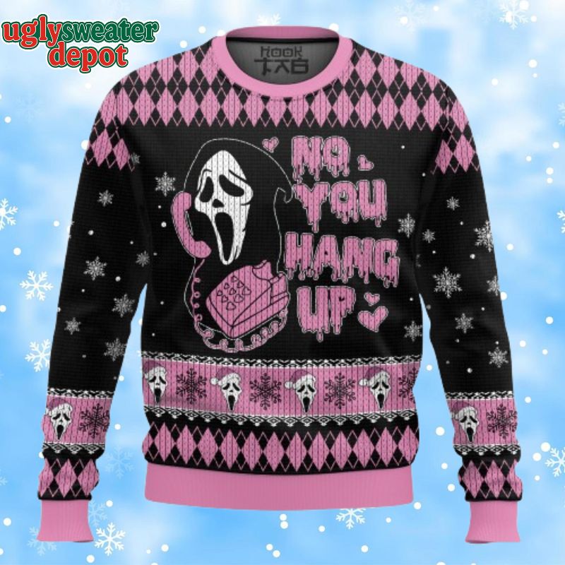 No You Hang Up Ghostface Ugly Christmas Sweater