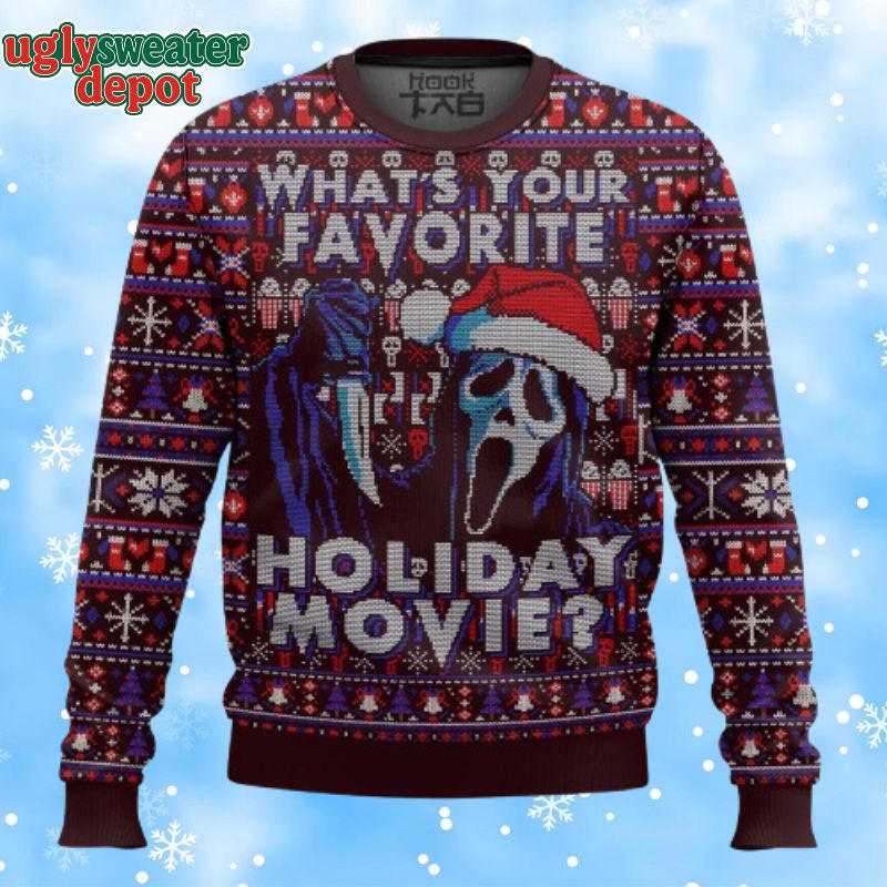 Sceam Ghostface What’s Your Favorite Holiday Movie Christmas Ugly Sweater