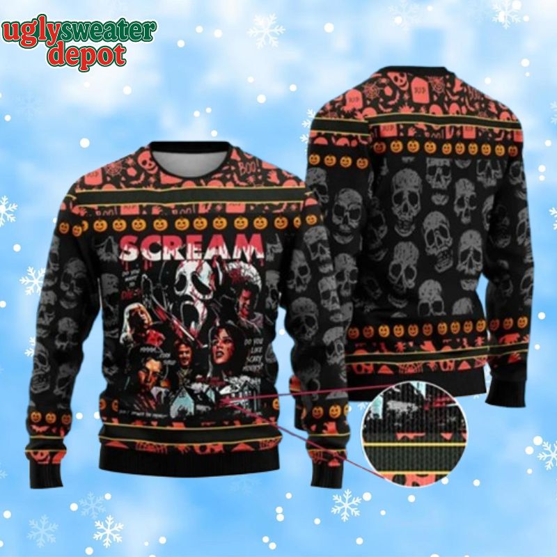 Scream Characters Ghostface Ugly Christmas Sweater
