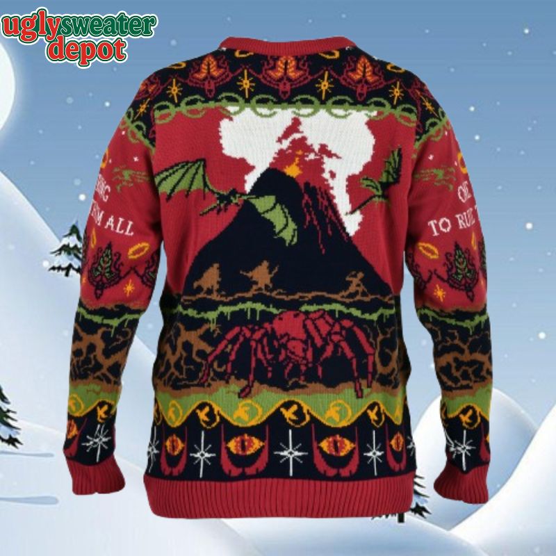 The Lord of the Rings Sam Frodo and Gollum at Doom Ugly Christmas Sweater