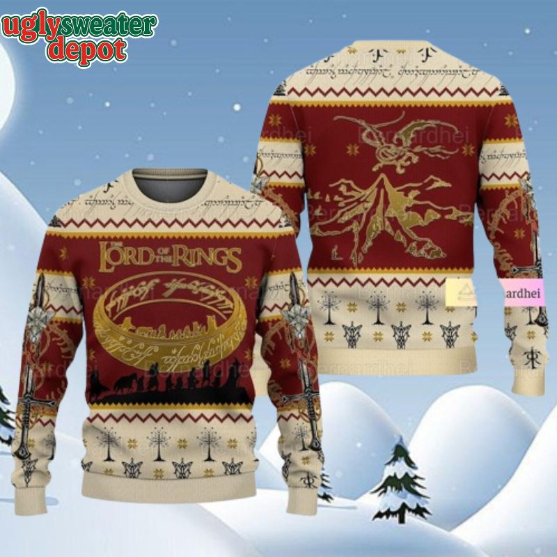 The Lord of the Rings Smaug Lonely Moutain Ugly Christmas Sweater