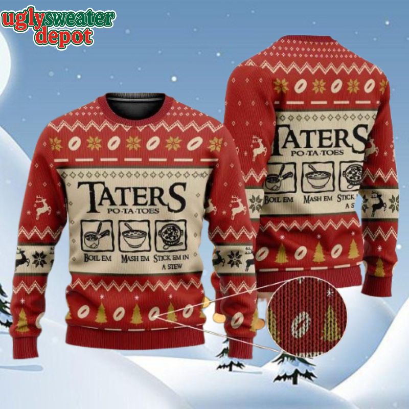 The Lord of The Rings Taters Potatoes Christmas Ugly Sweater