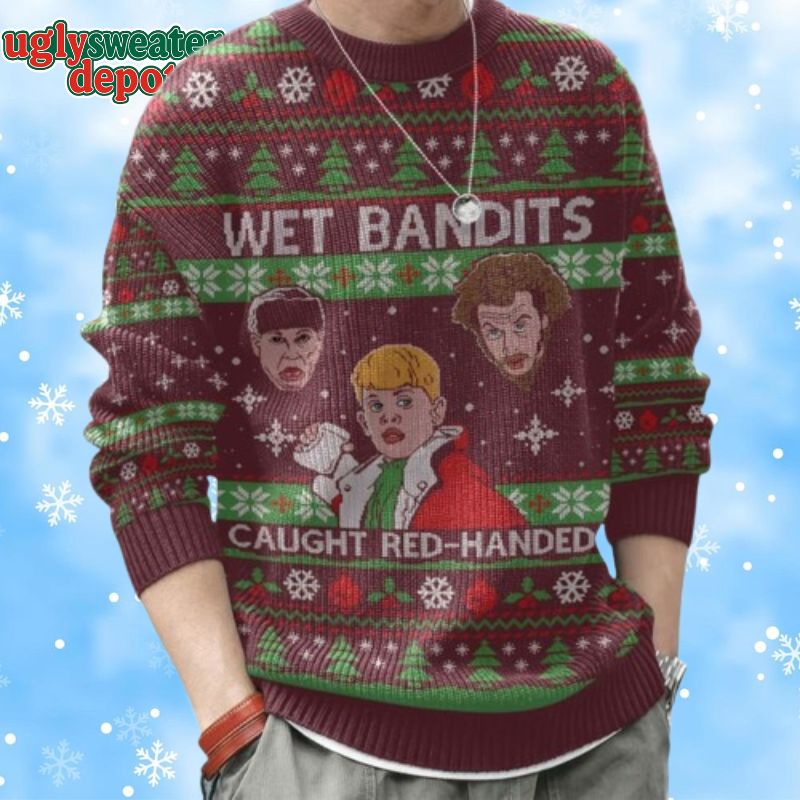 Wet Bandits Caught Red-handed Home Alone Ugly Christmas Sweater