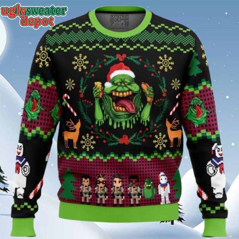 Bustin Horror Ghostbusters Ugly Christmas Sweater