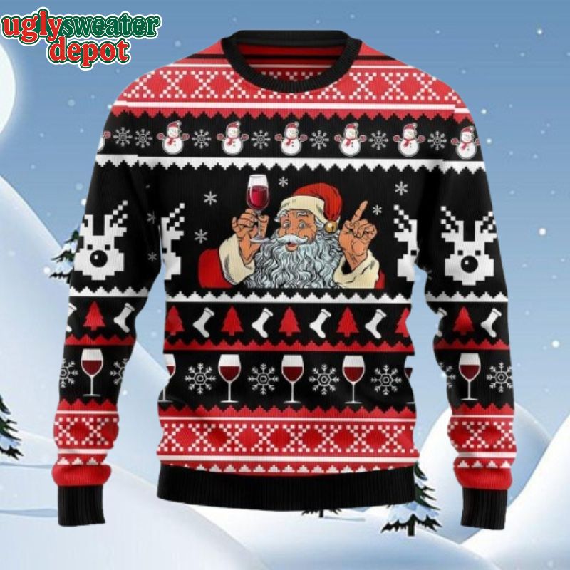 Dear Santa Just Bring Wine Ugly Christmas Sweater