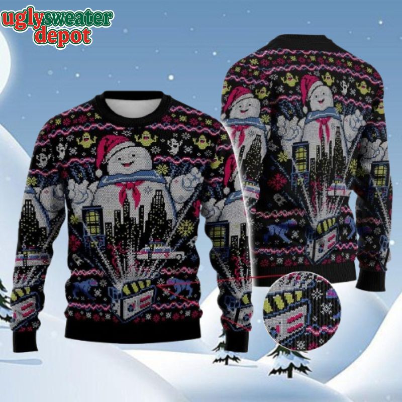 Ghostbusters Santa Movie Giant Ugly Christmas Sweater