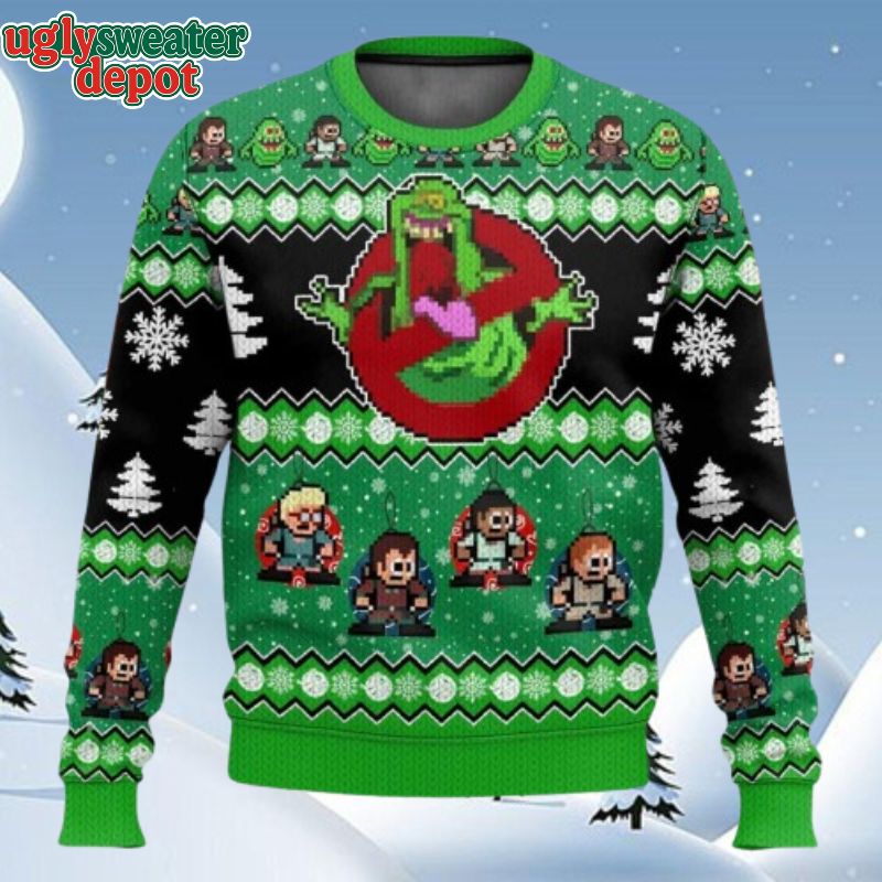 Ghostbusters Slimer Ugly Christmas Sweater