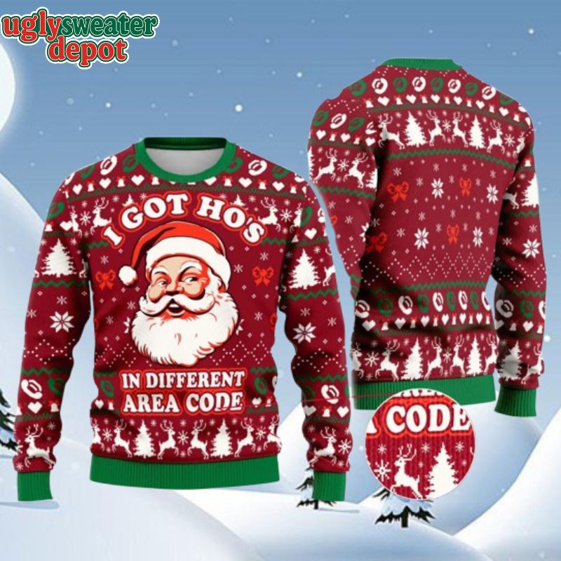 It Got Ho’s In Different Area Code Ugly Christmas Sweater