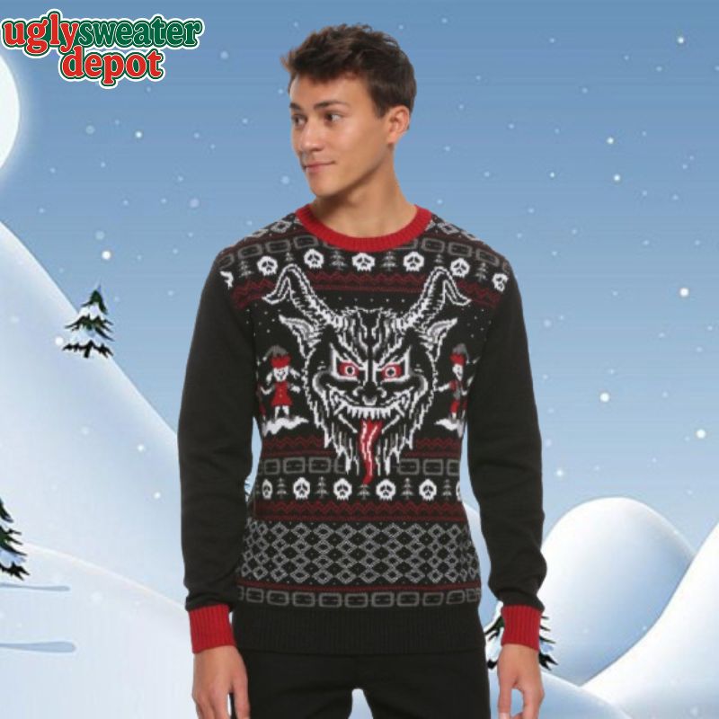 Krampus Junction Krampus Knitted Ugly Christmas Sweater