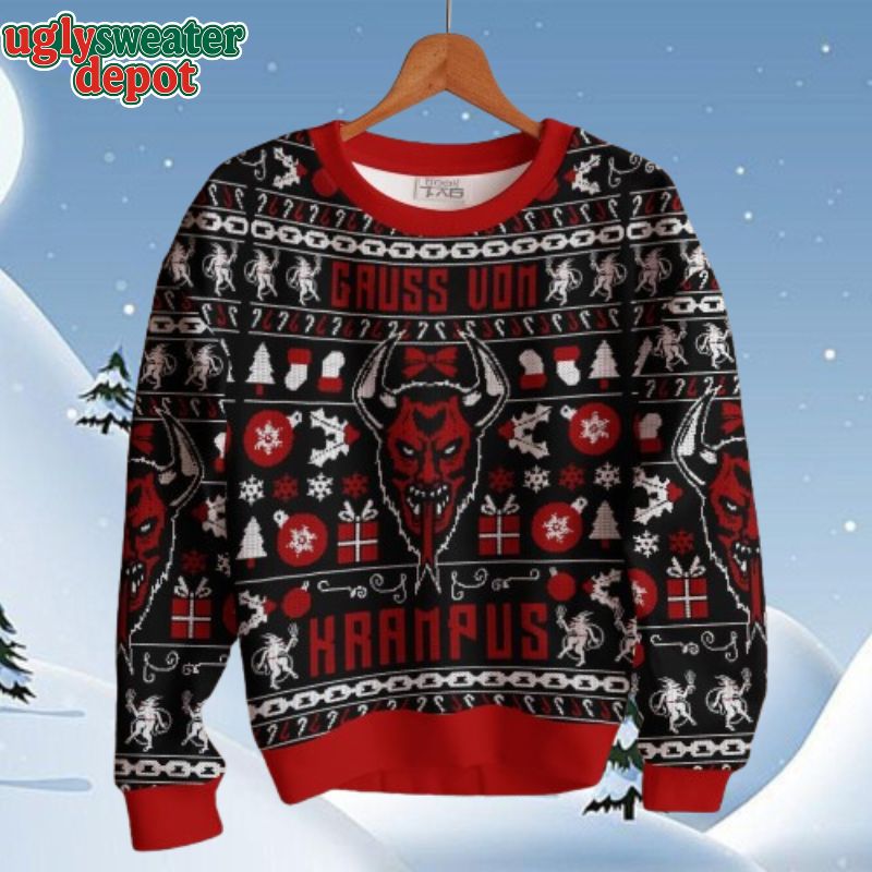 Krampusnacht Gruss Von Krampus Xmas Ugly Sweater