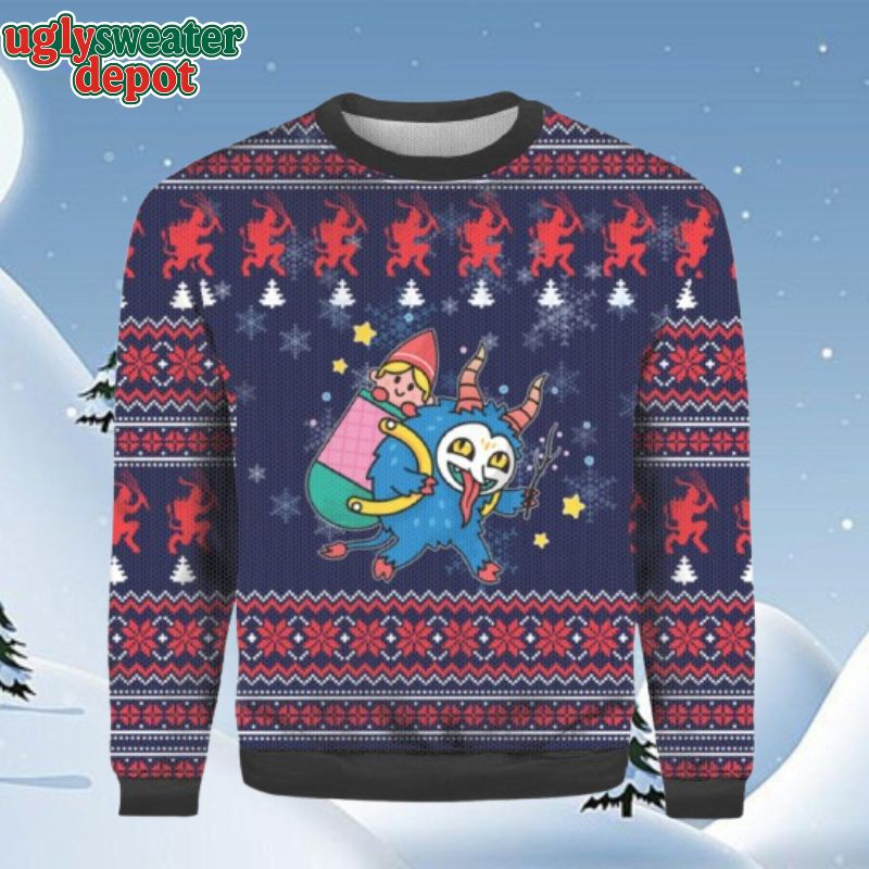 Merry Krampus Cute Style Child Transport Ugly Christmas Sweater
