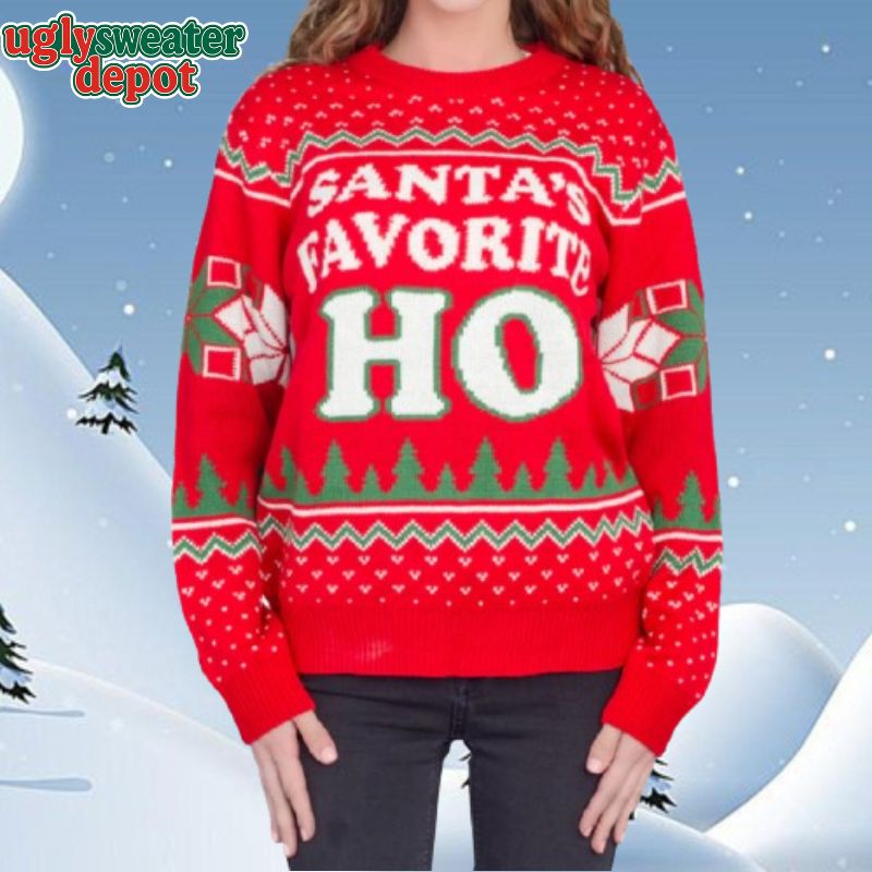 Santa’s Favorite HO Ugly Christmas Sweater