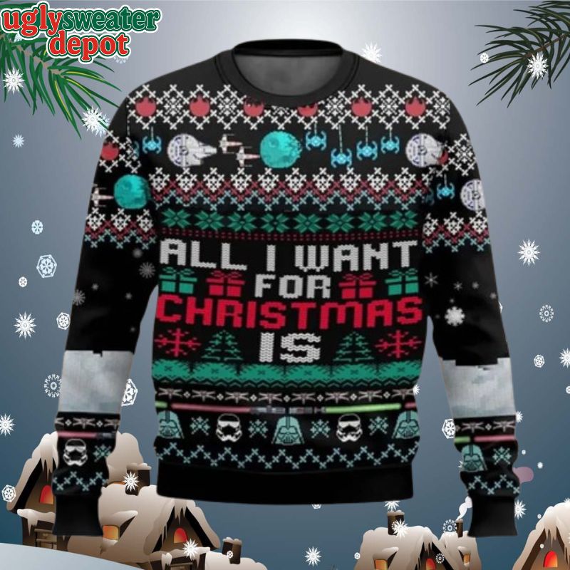 All I Want For Christmas Is Star Trek Knitted Ugly Christmas Sweater