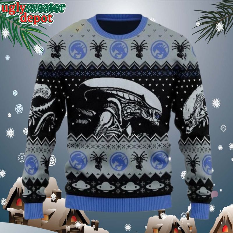 Christmas Alien The Strongest Xenomorph Ugly Christmas Sweater