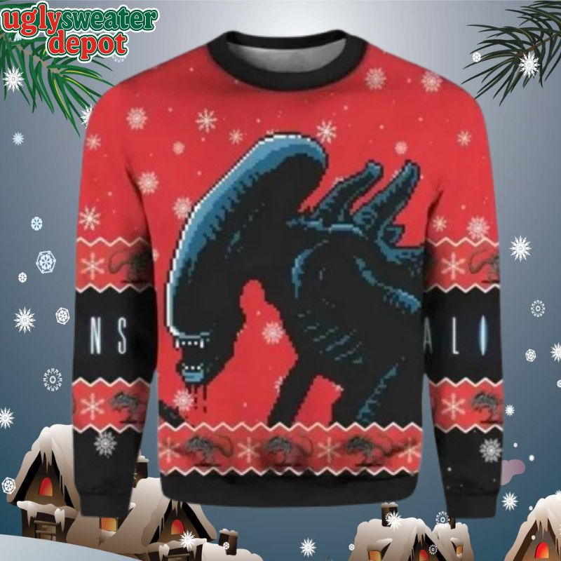 Christmas Alien Xenomorph Queen Ugly Christmas Sweater