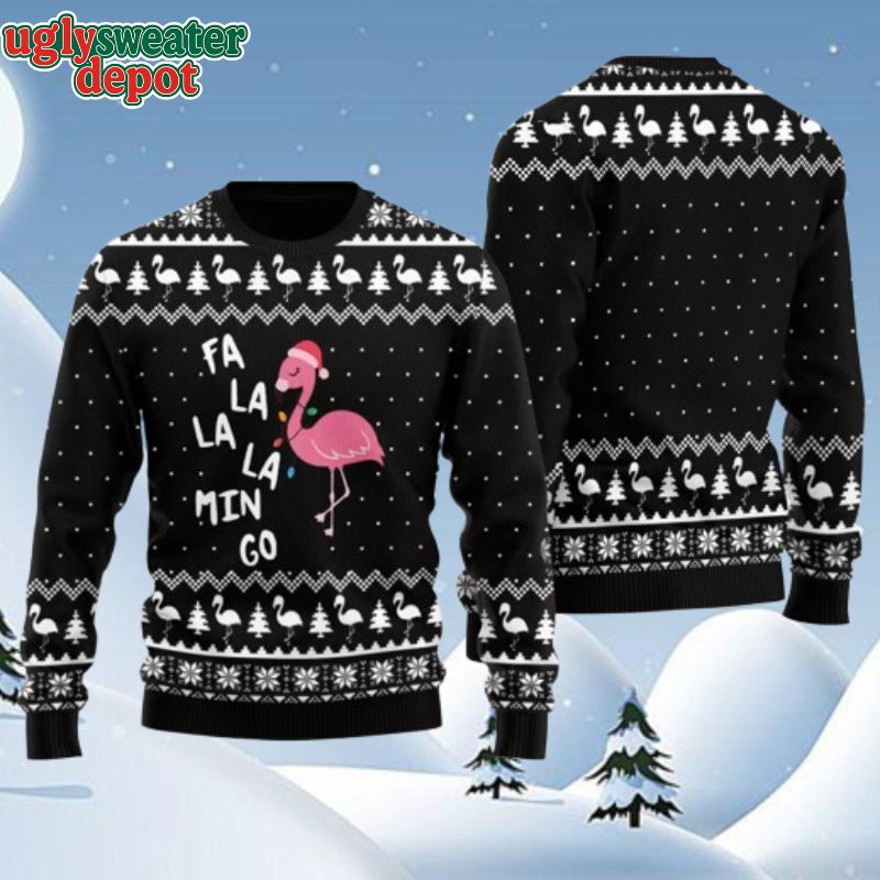 Fa La La Mingo Led On Flamingo Ugly Christmas Sweater