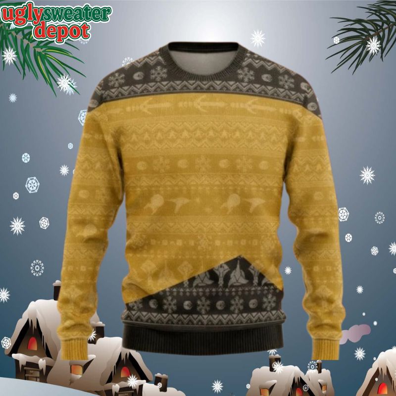 Planet Gold Star Trek Ugly Christmas Sweater