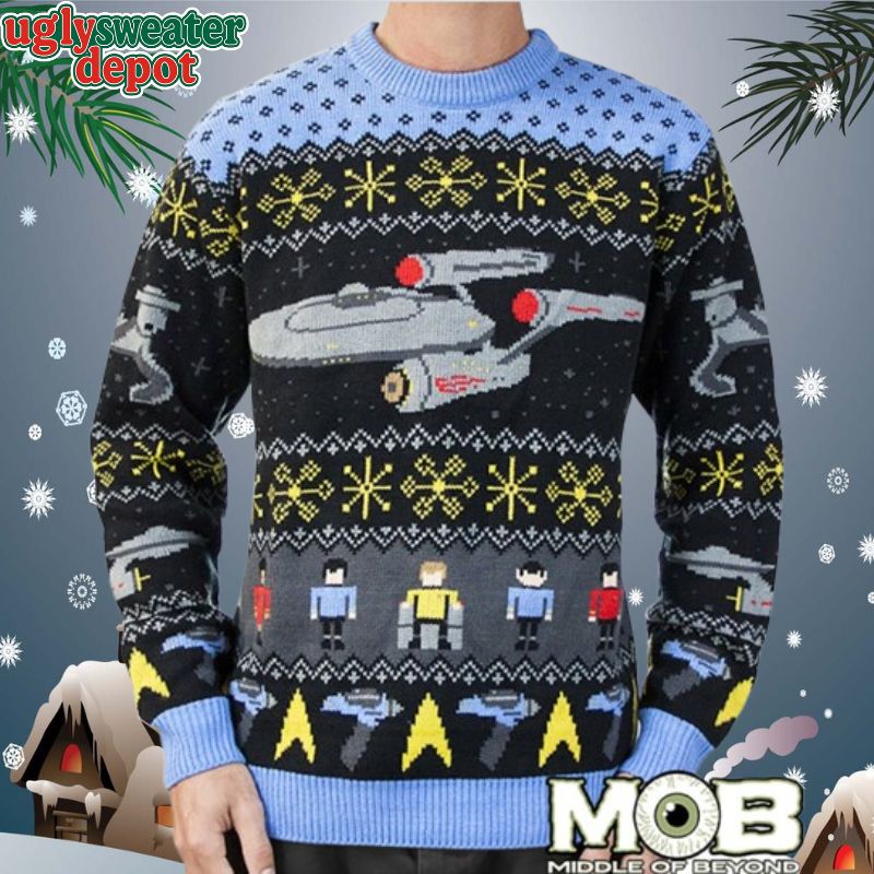 Star Trek USS Enterprise Snowflake Ugly Christmas Sweater