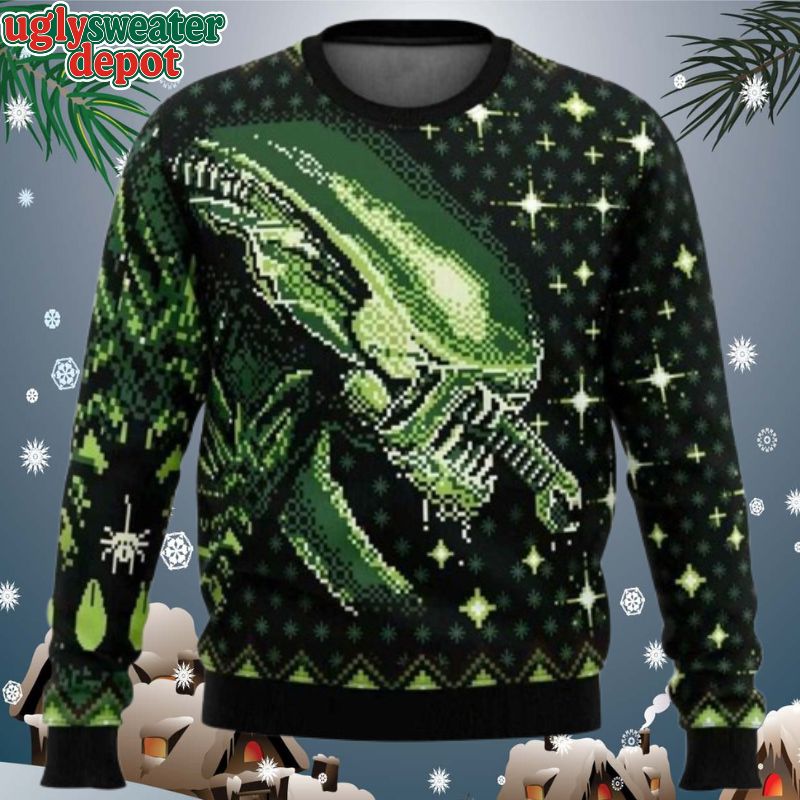 Xenomorph Alien Attack Ugly Christmas Sweater