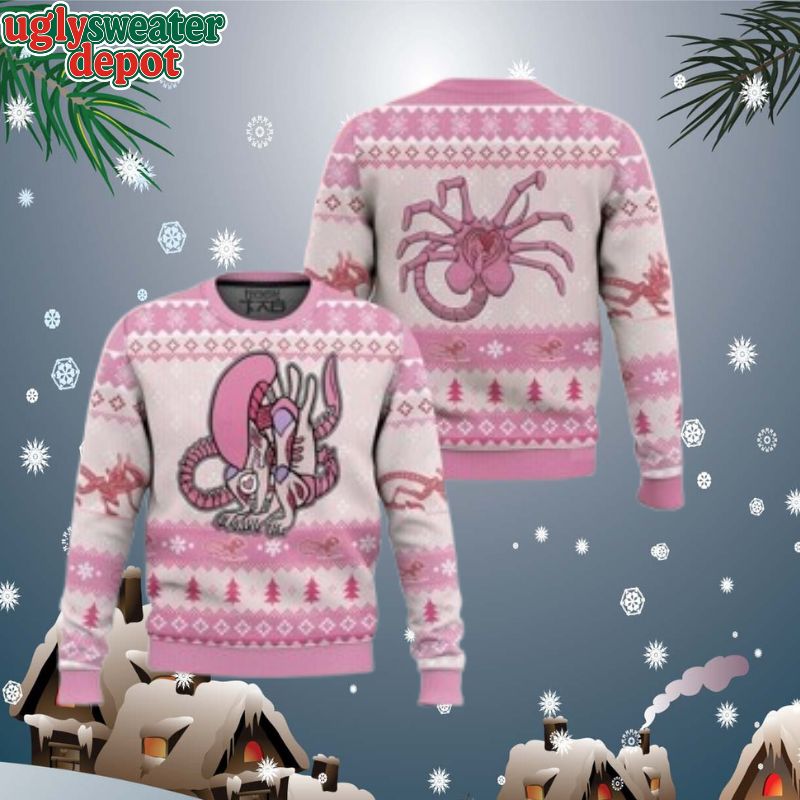 Xenomorph Alien Pink Lover Ugly Christmas Sweater