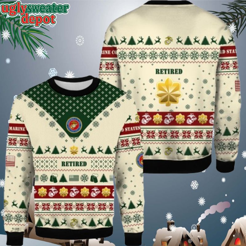 3D Veteran Retired Ugly Christmas Sweater