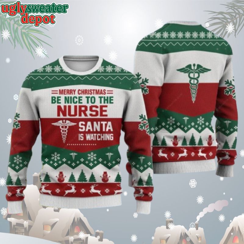 Be Nice To The Nurse Pharma Ugly Nursemas Sweater