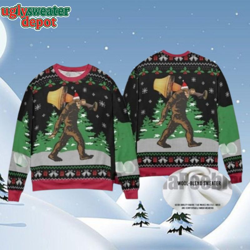 Bigfoot With A Major Award Christmas Ugly Sweater