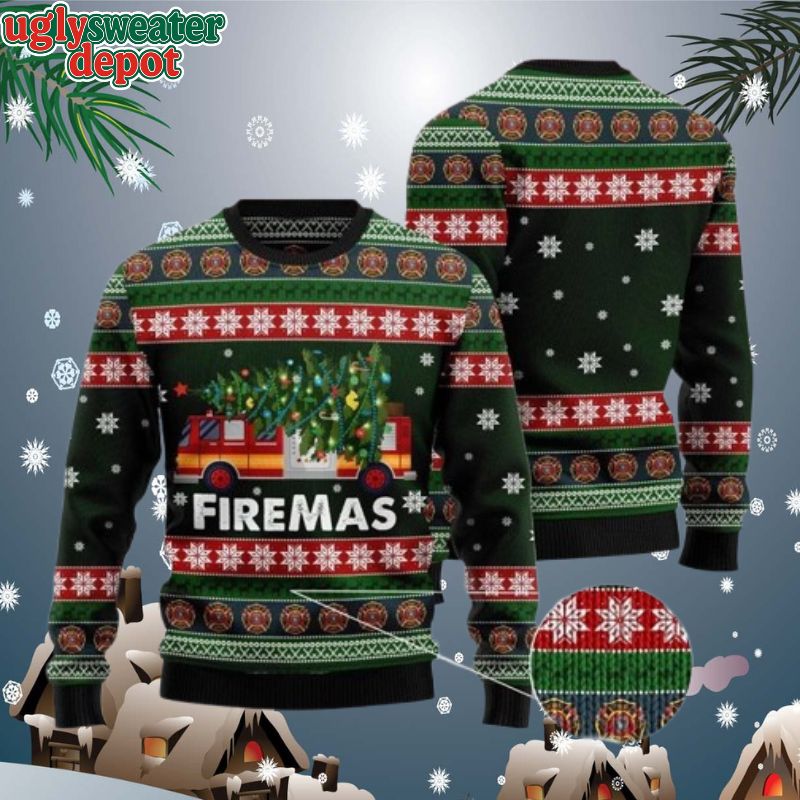 Firefighter Firemas Ugly Christmas Sweater