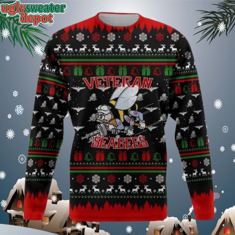 Naval Construction Battalions Seabees Veteran Ugly Christmas Sweater