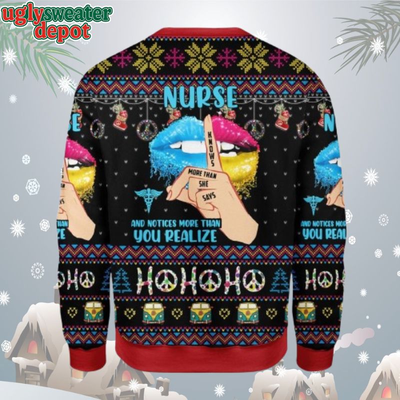 Nurse Knows More Than She Says Hohoho Ugly Xmas Sweater