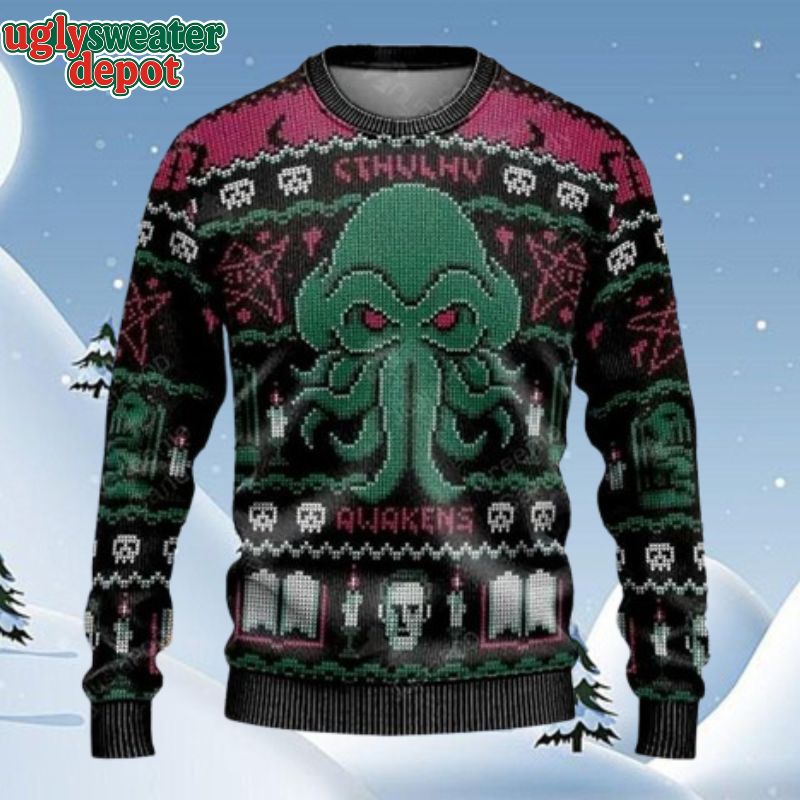 Octopus Awakens Ugly Christmas Sweater