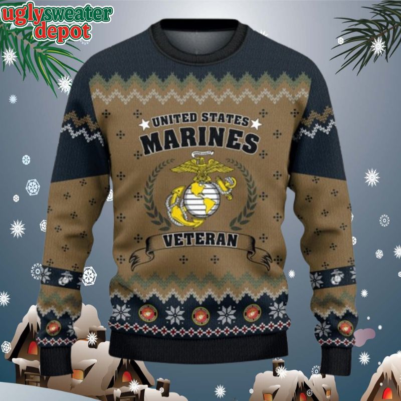 US Marine Veteran Ugly Sweater Christmas