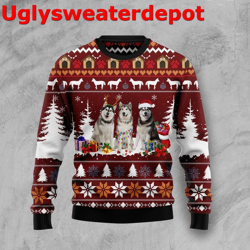 Alaskan Dog Lover Christmas sweater