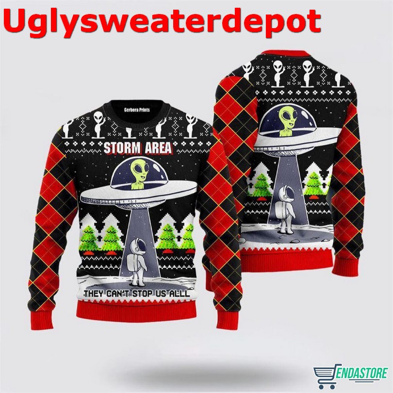 Alien Stop Area Ugly Christmas Sweater For Men & Women