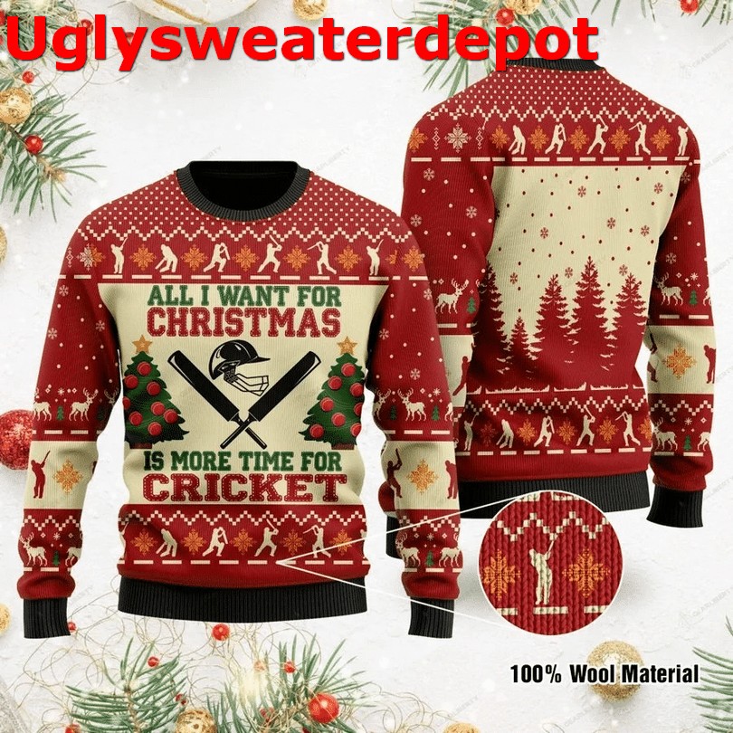 All I Want For Christmas Is More Time For Fishing Ugly Sweater