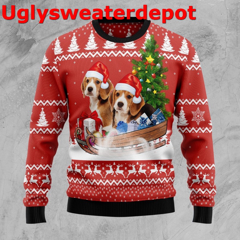 Bear drinking beer camping Christmas sweater