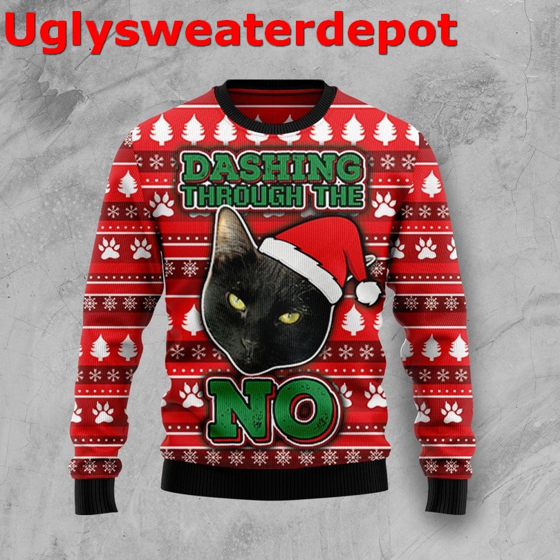 Black cat cocaine everywhere Christmas sweater Black cat cocaine everywhere Christmas sweater