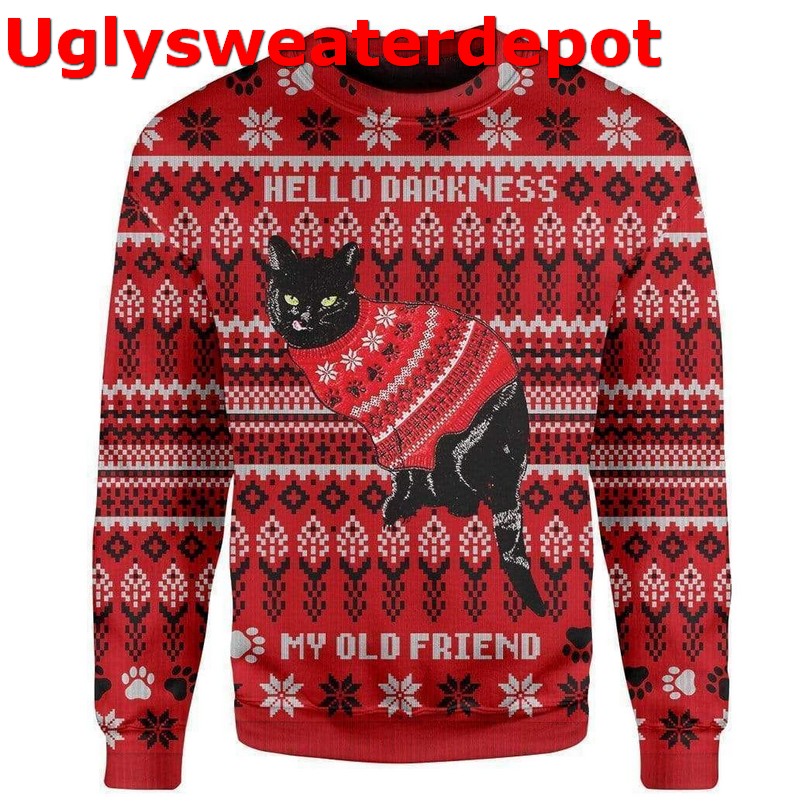Black cat drink coffee Christmas sweater Black cat drink coffee Christmas sweater