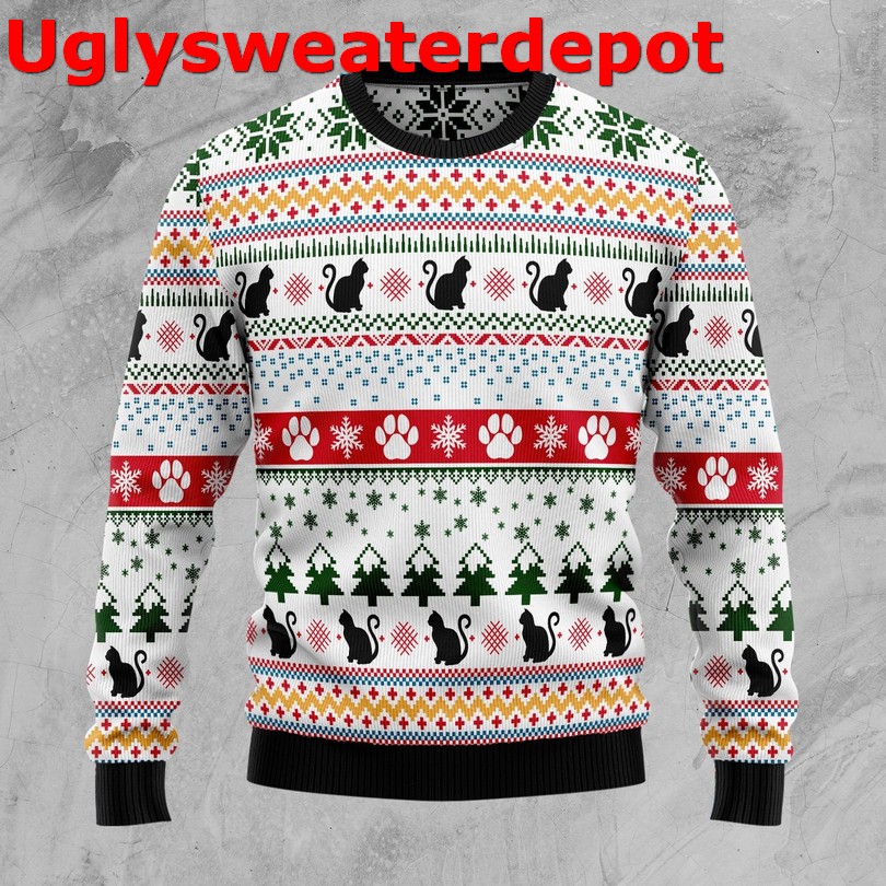 Black cat Santa Christmas Sweater