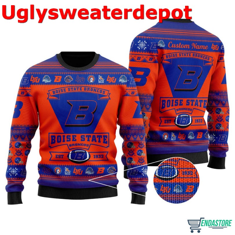 Custom Name Boise State Ugly Christmas Sweater