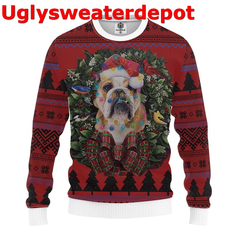 Bulldog sleigh Christmas sweater Bulldog sleigh Christmas sweater