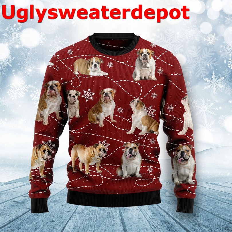 Bulldog they see you when you’re eating Christmas sweater