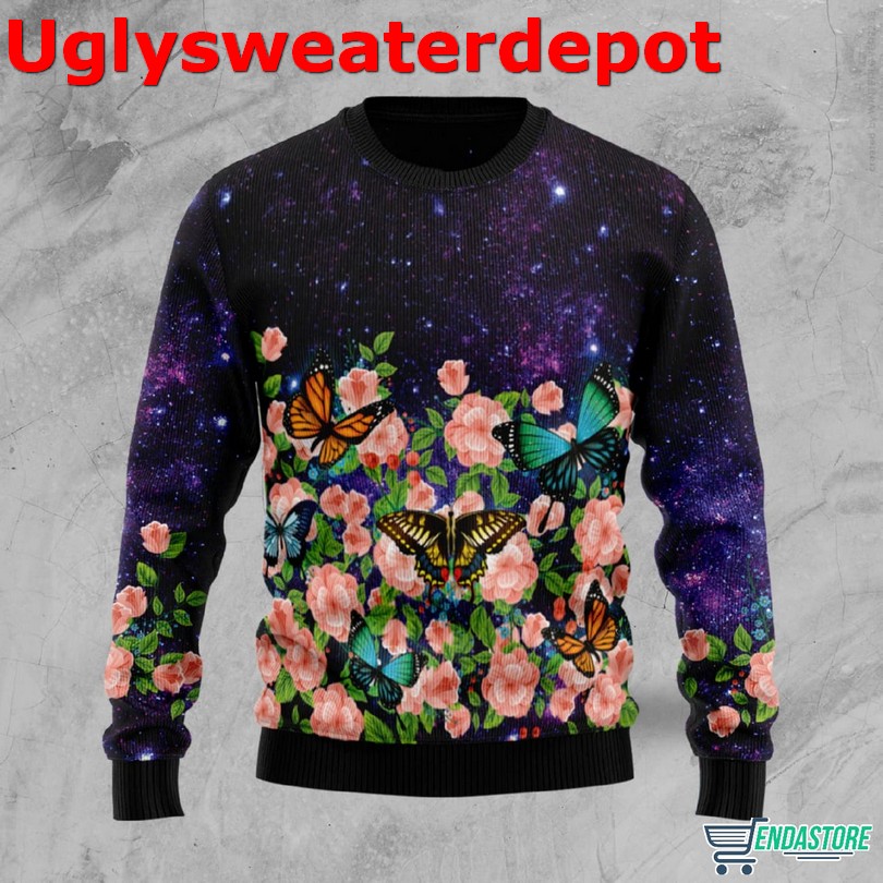Butterfly galaxy Christmas sweater