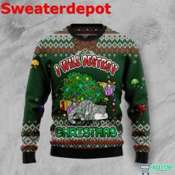 Cat Decor Pine Ugly Christmas Sweater