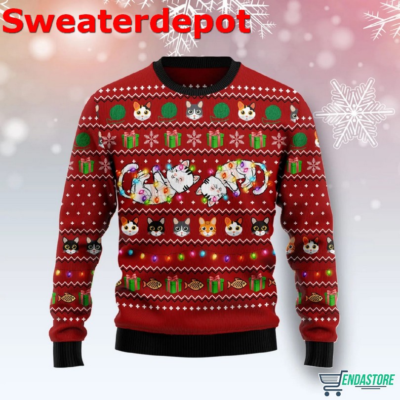 Cat Kitty Claws Ugly Christmas Sweater
