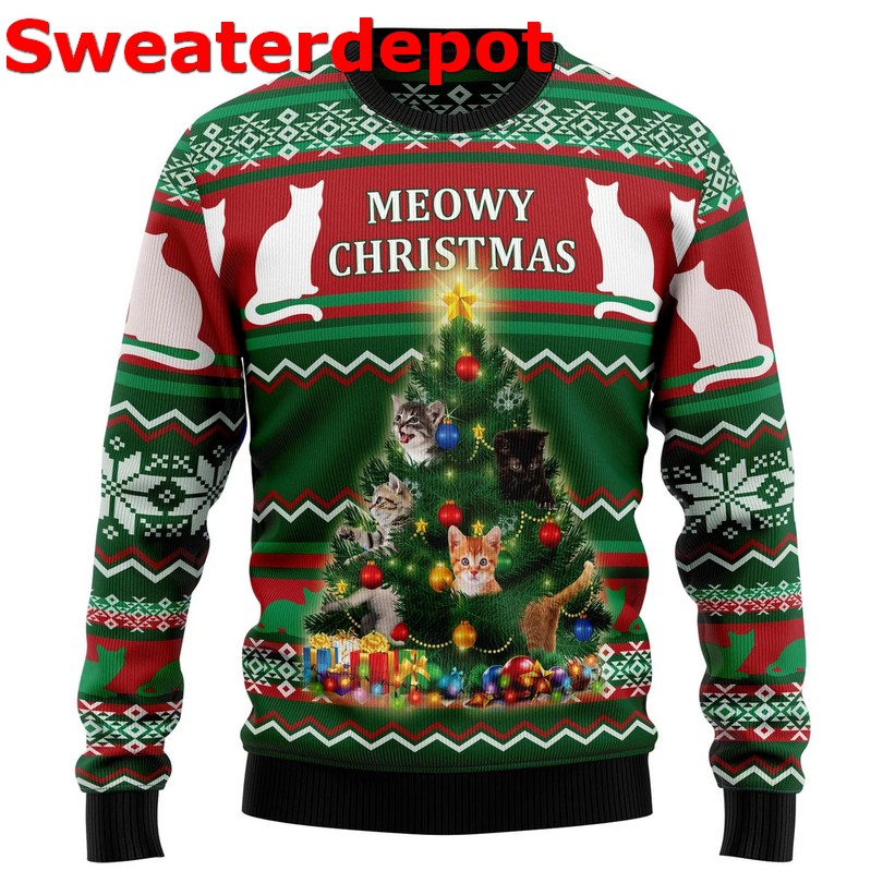 Cat Light Ugly Christmas Sweater