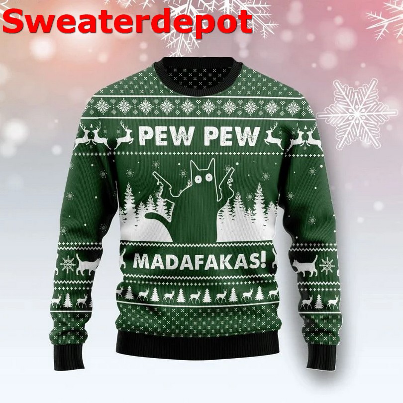 Cat Meowy Christmas Ugly Christmas Sweater
