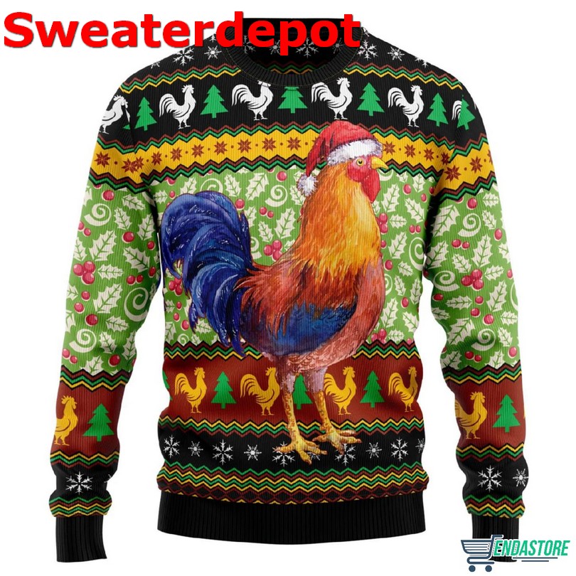 Chicken Cluck-ry Ugly Christmas Sweater