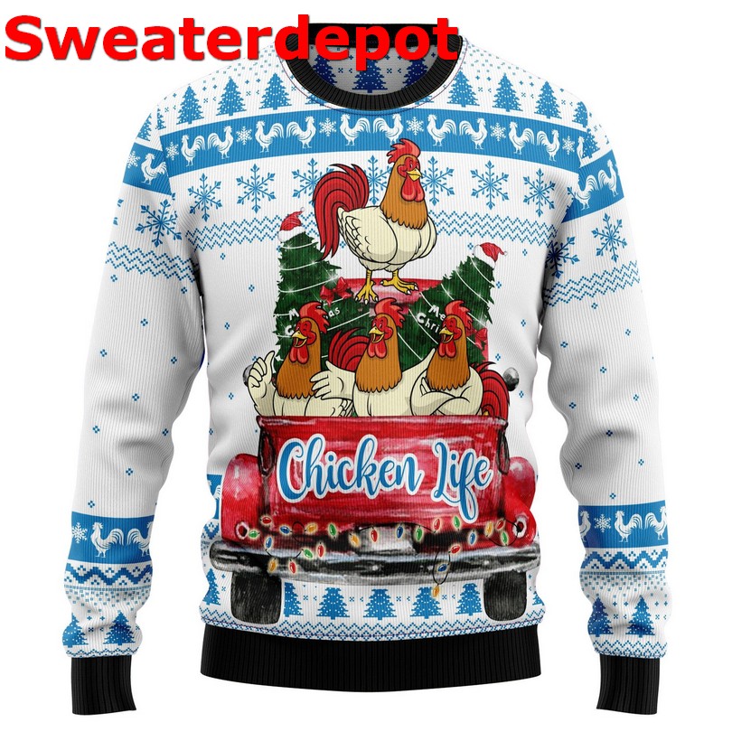 Chicken i donâ€™t fart i just whisper in my pants Christmas sweater