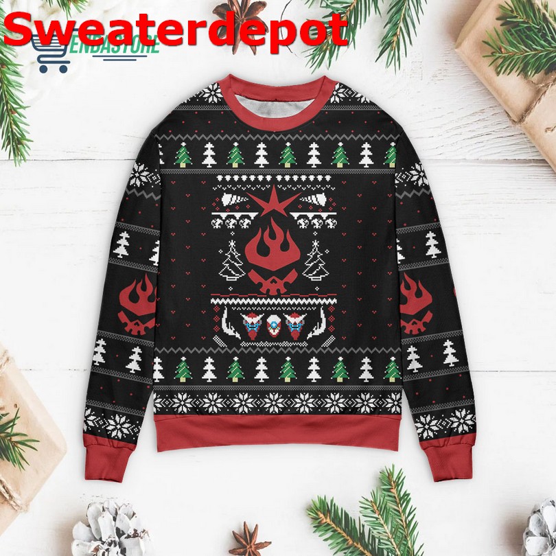 Christmas Gingerbread Cookies Cottagecore Boho Print Knit Pullover Sweater